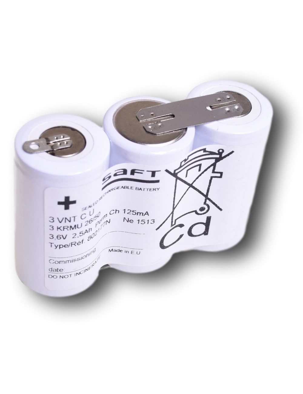 Rangée 3,6V 2,6Ah (VNT C U) + cosses à souder -802177-