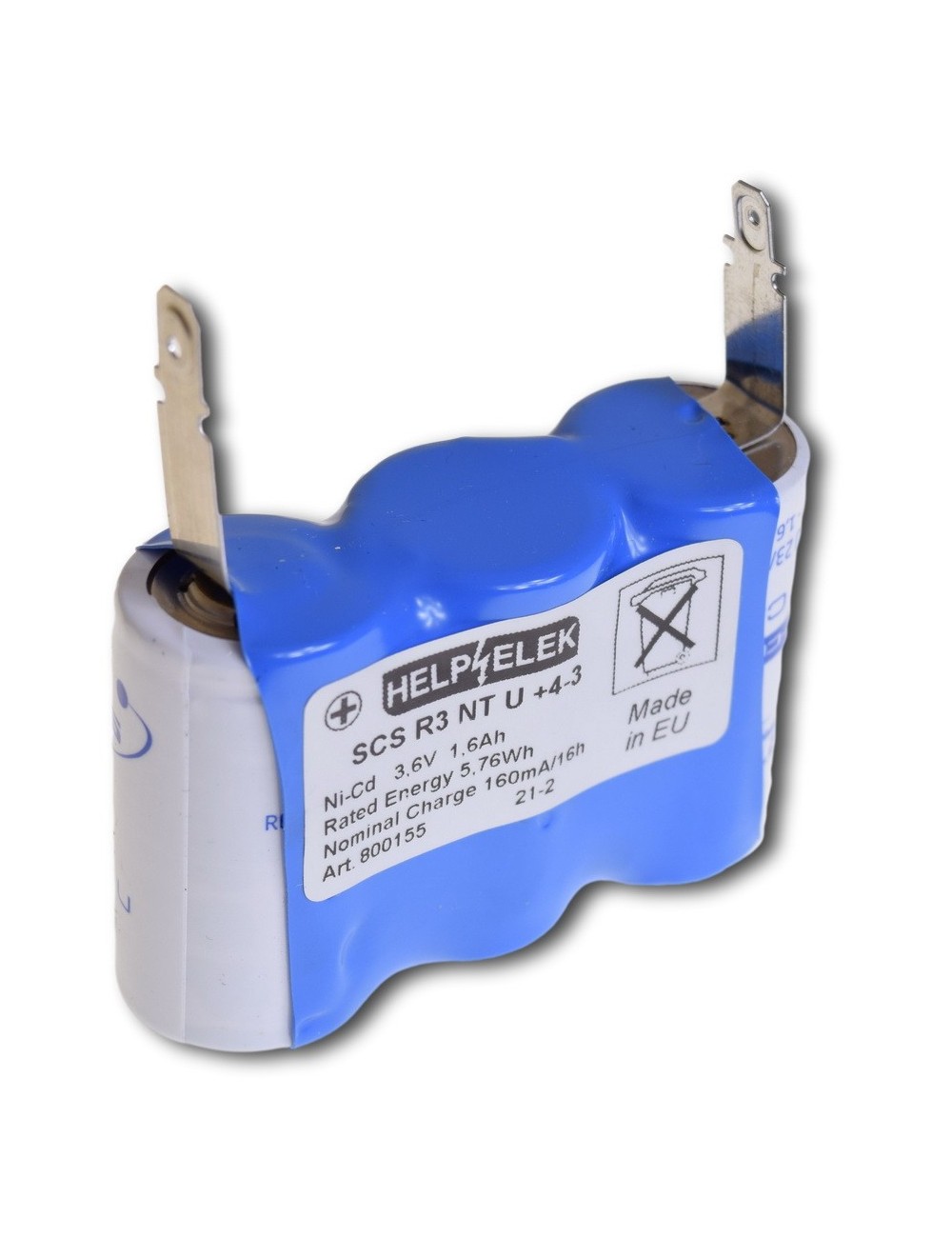 Rij 3,6V 1,6Ah (VNT CS U) + Faston (+4-3) -800155-