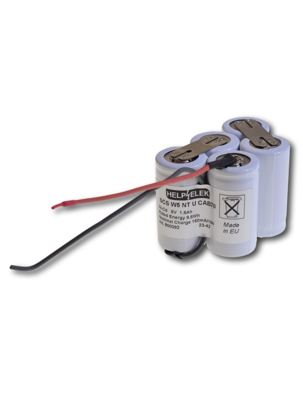 Pack W 6V 1,6Ah (VNT CS U) + kabel 70mm -800092-